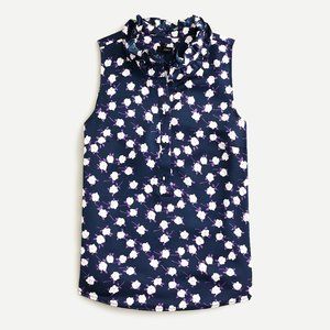 J. Crew Ruffleneck Sleeveless Top in Scattered Peony Print Small